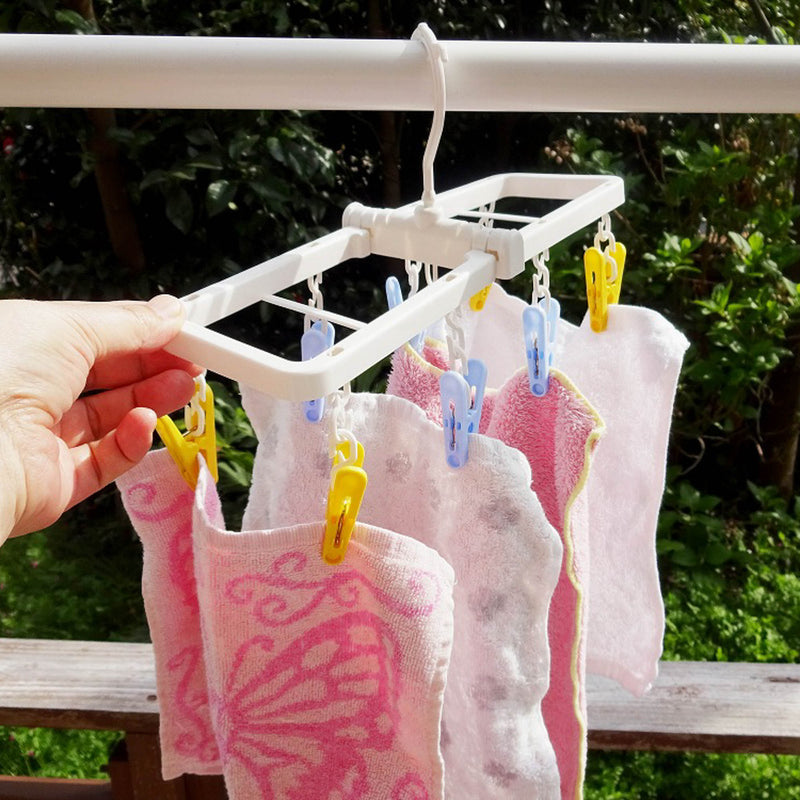 Kokubo Laundry Drying Hanger (Foldable*w/8 Clothespins/Rect)