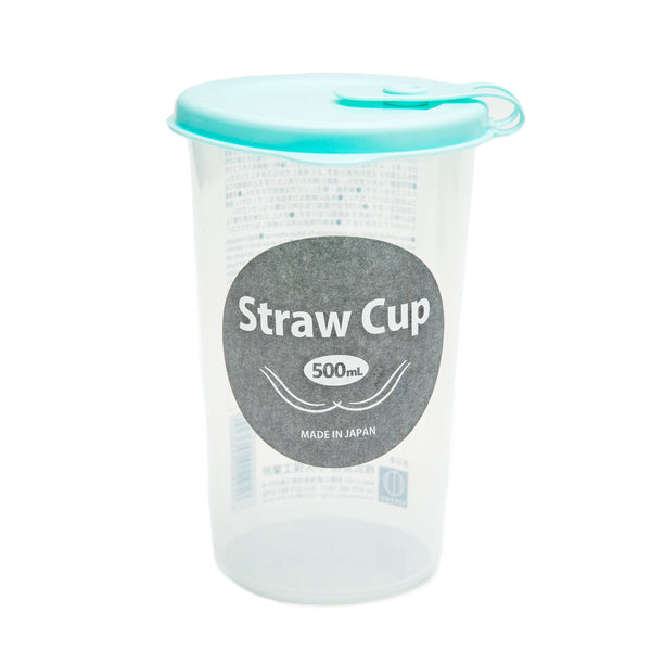 Cup (PE/PP/With Lid & Straw/Writing/9.4x9.6x14.2cm/SMCol(s): Mint)