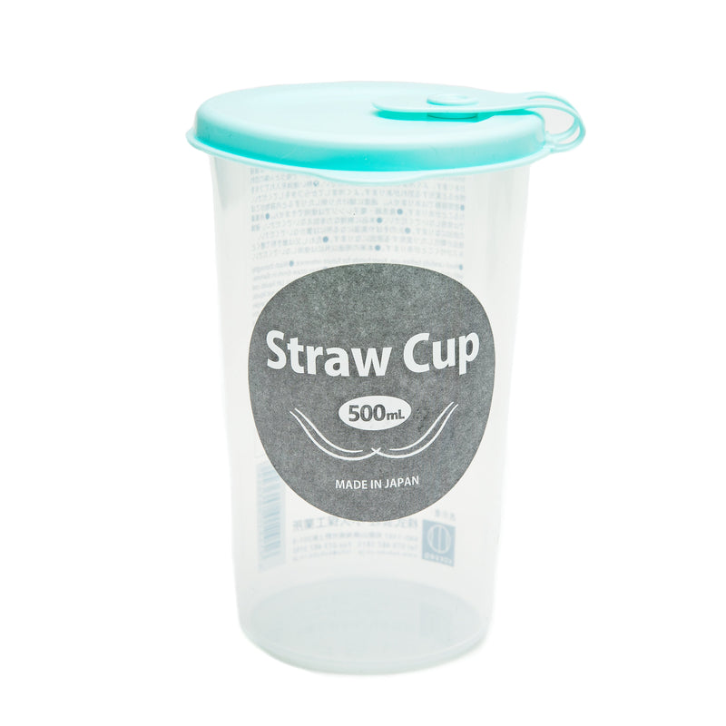 Cup (PE/PP/With Lid & Straw/Writing/9.4x9.6x14.2cm/SMCol(s): Mint)