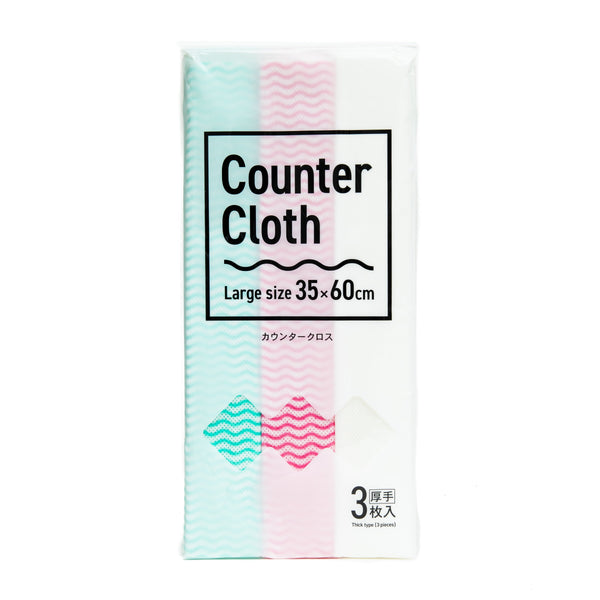 Cleaning Cloths (Thick/For Kitchen Counter/1x19.5x33cm (3pcs)/SMCol(s): Green,Pink,White)
