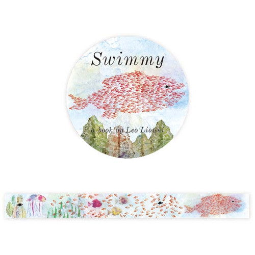 Masking Tape (Clear/Swimmy by Leo Lionni/2cm × 8m/Hyogensha/SMCol(s): Pale Blue,Red)