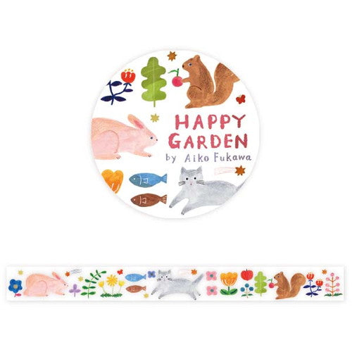 Masking Tape (Clear/HAPPY GARDEN by Aiko Fukawa/2cm × 8m/Hyogensha/SMCol(s): Multicolour)