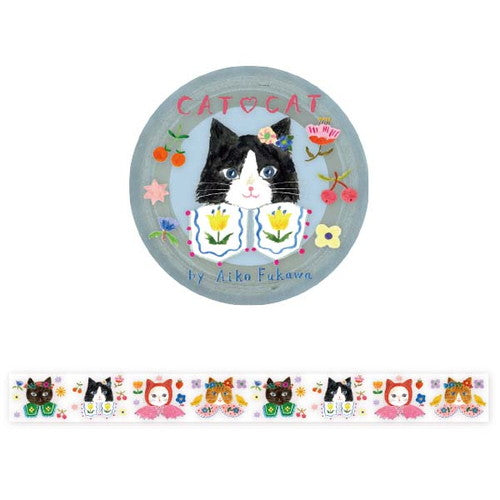 Masking Tape (Cat Faces/20mm x 8m/Hyogensha/SMCol(s): Multicolor)
