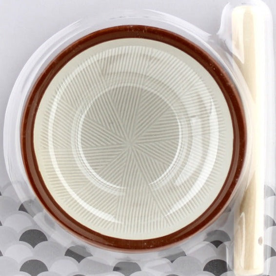 Mortar with Pestle (Beige/Brown/Diameter 10cm)