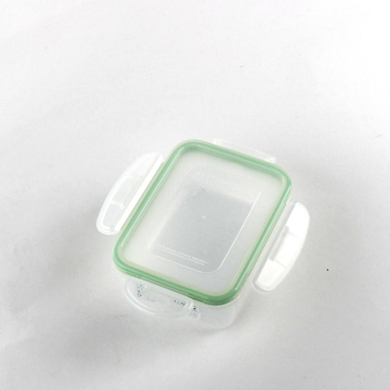 Plastic Food Container (Rect/CL/GR/13.8x11x5cm / 340mL)