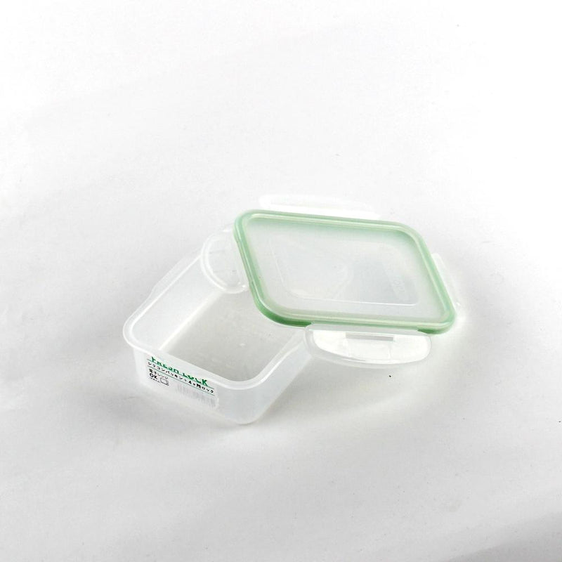 Plastic Food Container (Rect/CL/GR/13.8x11x5cm / 340mL)