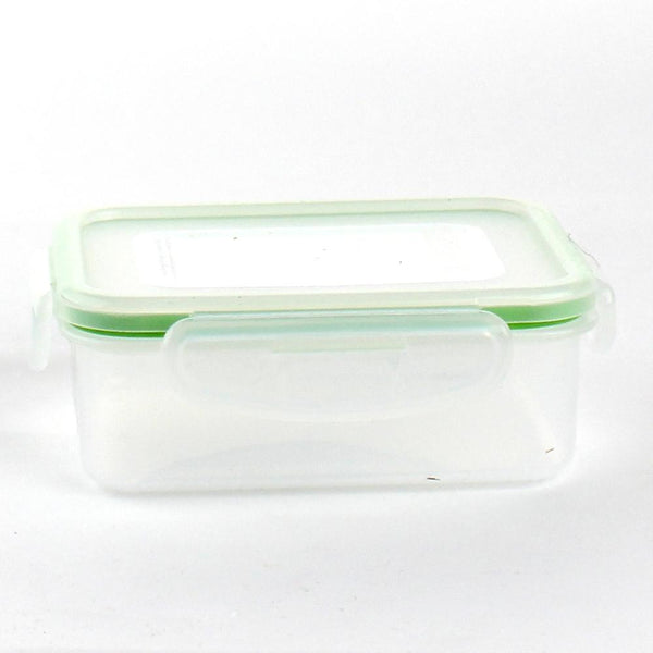 Plastic Food Container (Rect/CL/GR/13.8x11x5cm / 340mL)