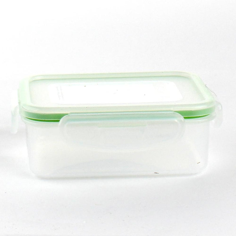 Plastic Food Container (Rect/CL/GR/13.8x11x5cm / 340mL)