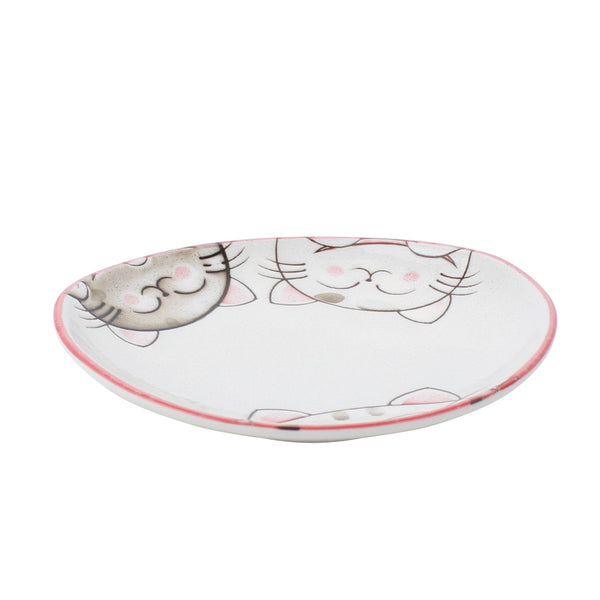 Crystal Cat Oval Ceramic Plate