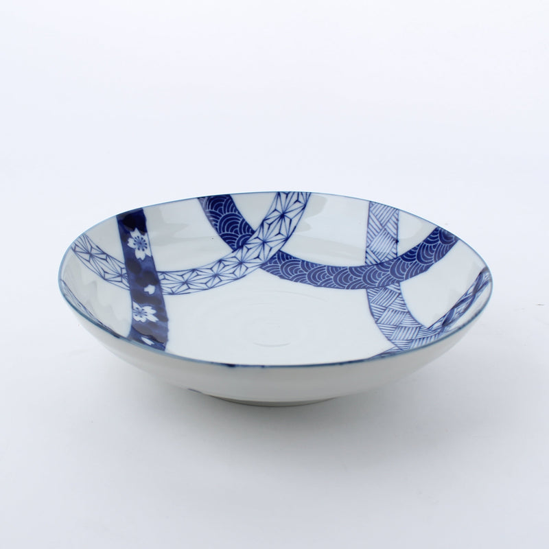 Band Small Pattern Rokubei Porcelain Deep Plate