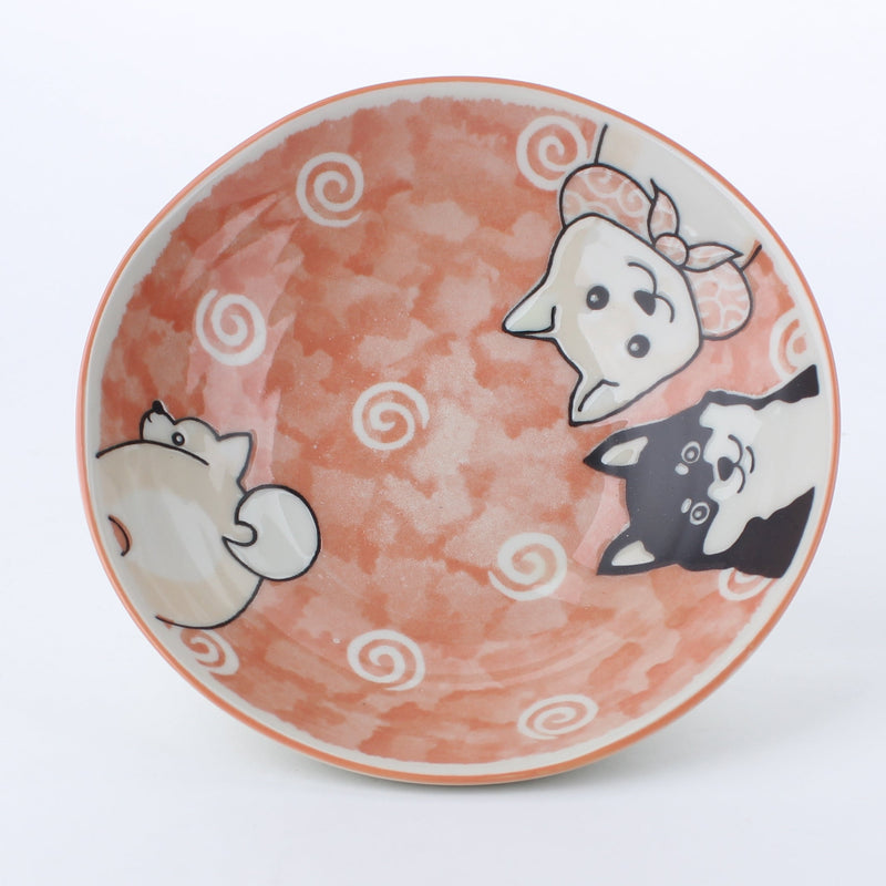 Shiba Dog Porcelain Shallow Bowl d.17cm