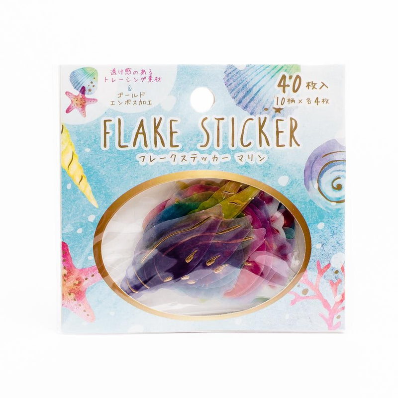 Sticker Flakes (Seashells/Colourful/3.5x3.5x0.1cm (40pcs))
