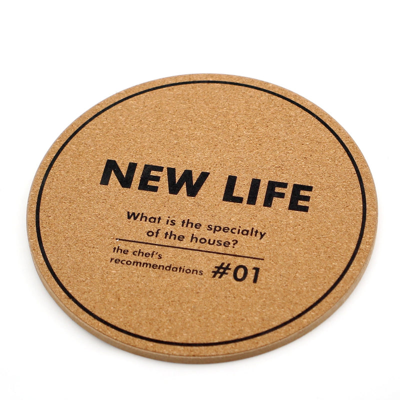 Trivet (Cork/MDF/Typography/0.7cm/d19cm)