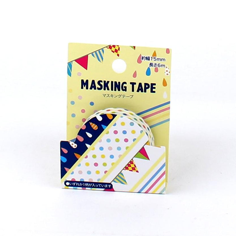 Colorful Polka Dot, Raindrop & Flag Masking Tape