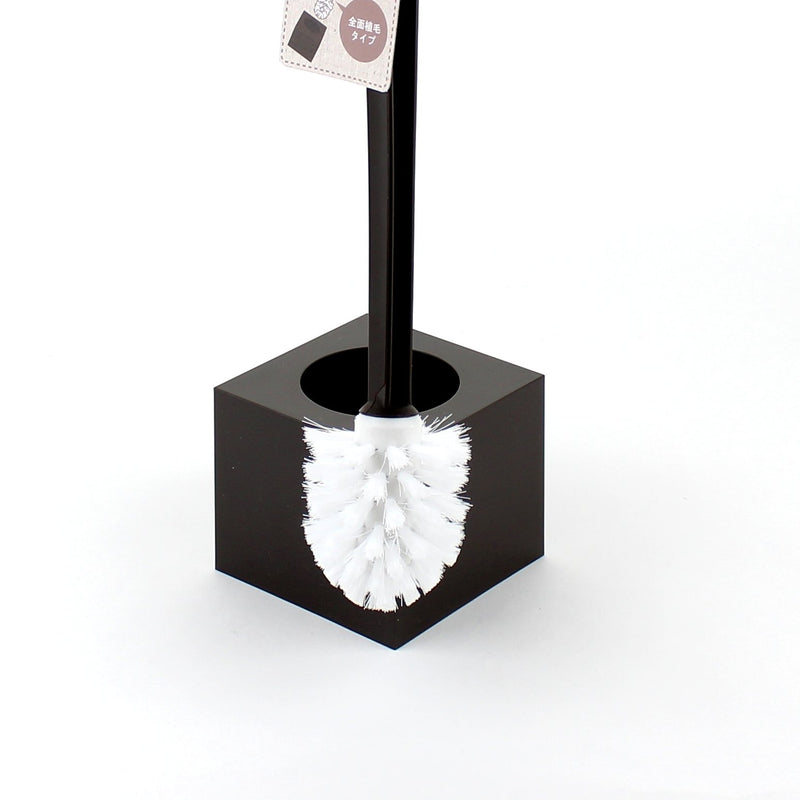 Toilet Brush Set (w/Stand/BK*WT/31x5.5cm)