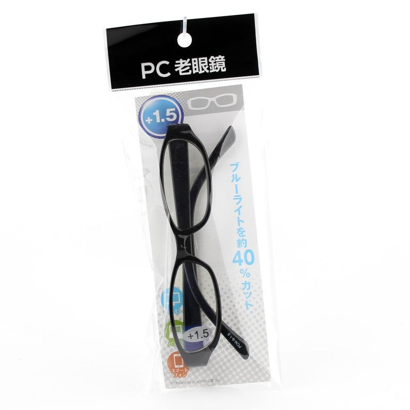 PC Reading Glasses (+1.5/BK/13.4x4.5x2.5cm)