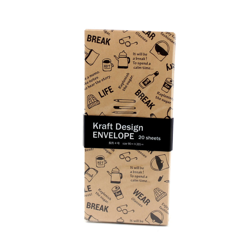 Kraft Envelope (Art Clips*4-Types/20.5x9cm (20pcs))