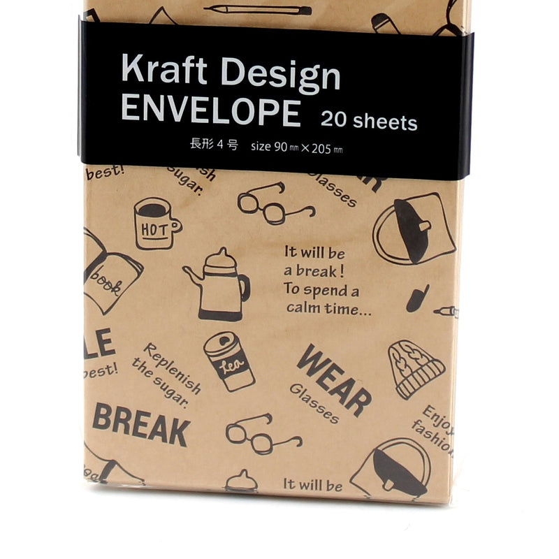 Kraft Envelope (Art Clips*4-Types/20.5x9cm (20pcs))