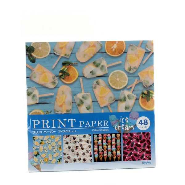 4-Design Ice Cream Origami Design Paper (48 Sheets)