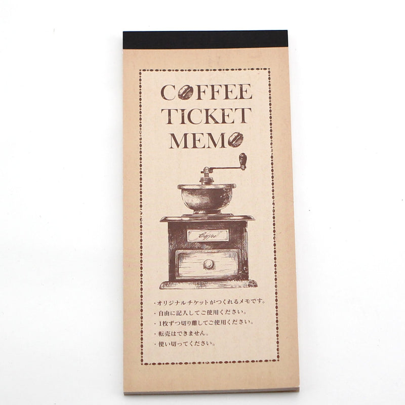 Coffee Ticket Memo Pad