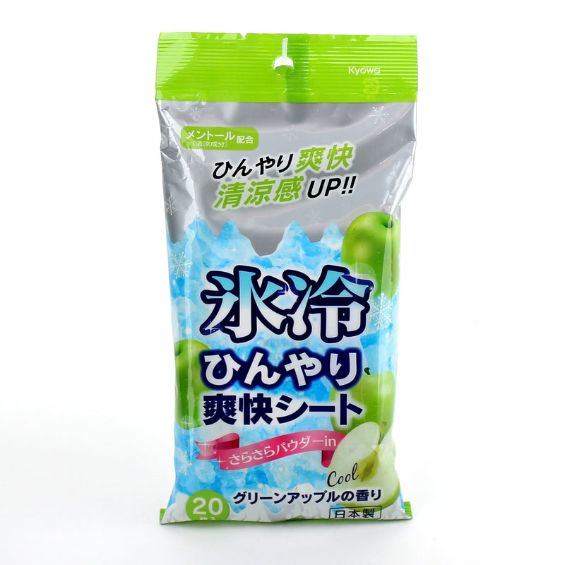 Cooling Sweat Wipes (Green Apple/Menthol/Body/2x10cm (20pcs))