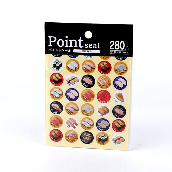 Point Seal Round Sushi Stickers (280pcs)