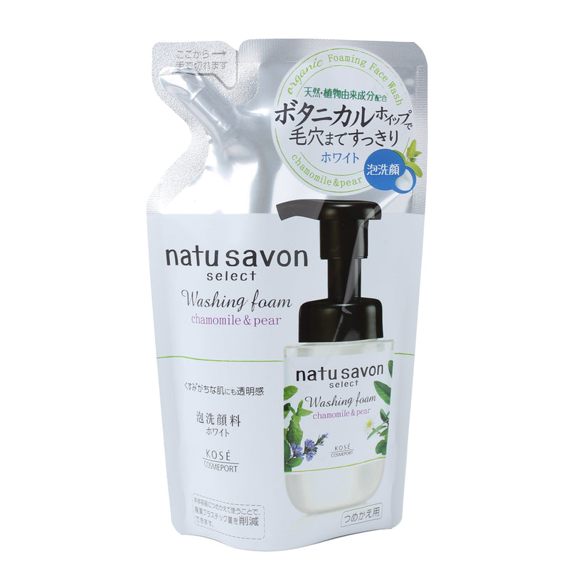 Kose Softymo Natu Savon Face Wash Refill In Foaming Pump Bottle (Camomile & Pear)