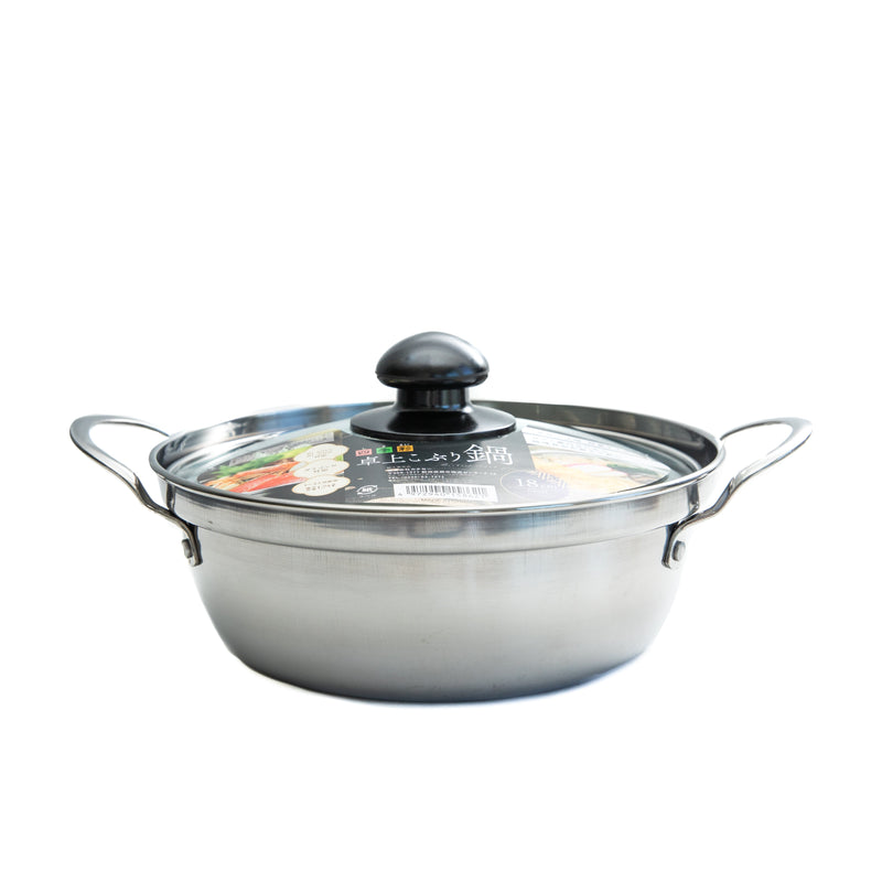 Pot (Stainless Steel/Glass/PF/With Lid & Handles/Gas & Induction (100V, 200V) Compatible/For Tabletop/1.75 L/20x24.5x10.3cm/SMCol(s): Silver)