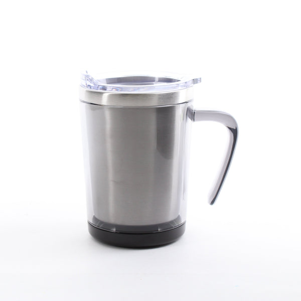 Stainless Steel Double Layer Mug with Clear Lid