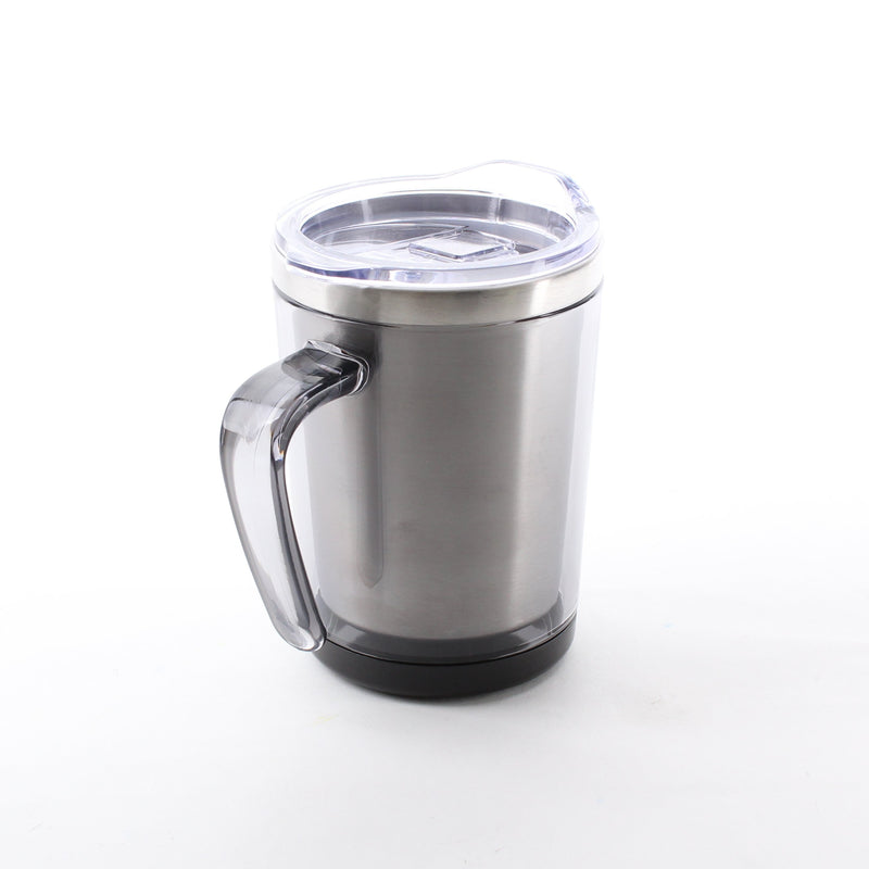 Stainless Steel Double Layer Mug with Clear Lid