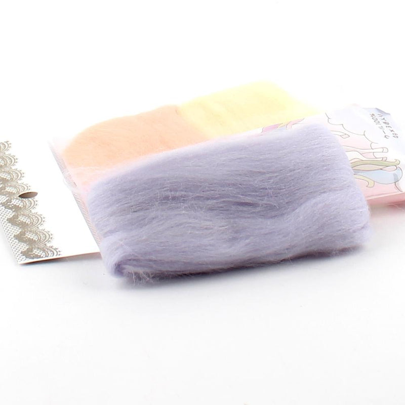 Wool Roving (Needle Felting/Pastel/11x16cm / 4g*3 (3pcs))