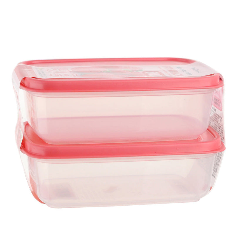 Plastic Food Container (PP/Microwave-Safe/PK/TL/16.3x11.3x9.8cm / 600mL (2pcs))