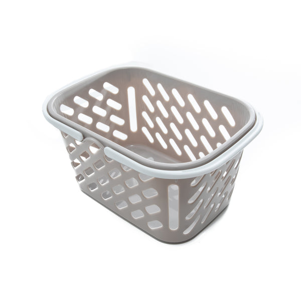 Light Grey Plastic Storage Basket 