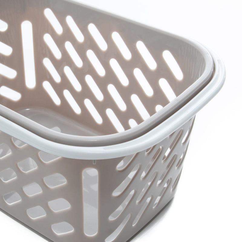 Light Grey Plastic Storage Basket 