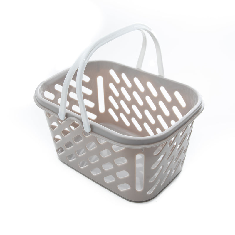 Light Grey Plastic Storage Basket 