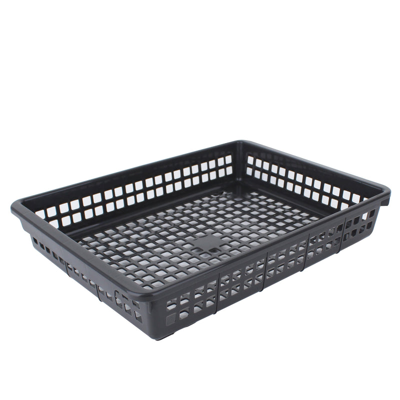 Grey Stackable Shallow Basket 