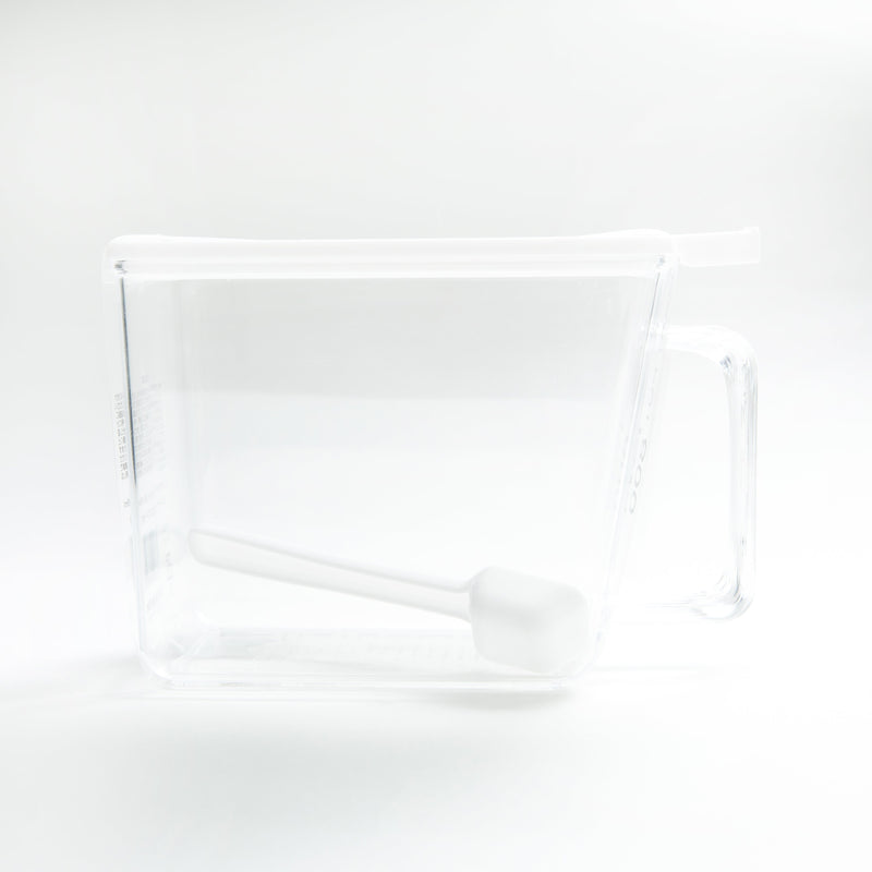 Seasoning Storage Container (With Spoon/Stackable/800ml/10.8x15.5x8cm/SMCol(s): White,Clear)