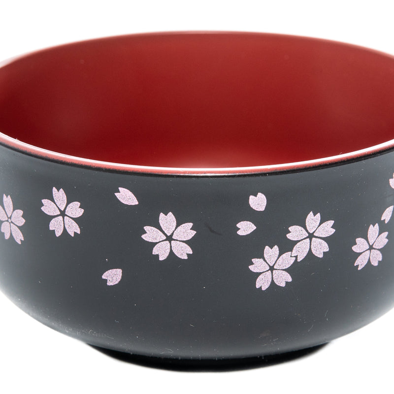 Sakura Lacquer Bowl with Red Interior 