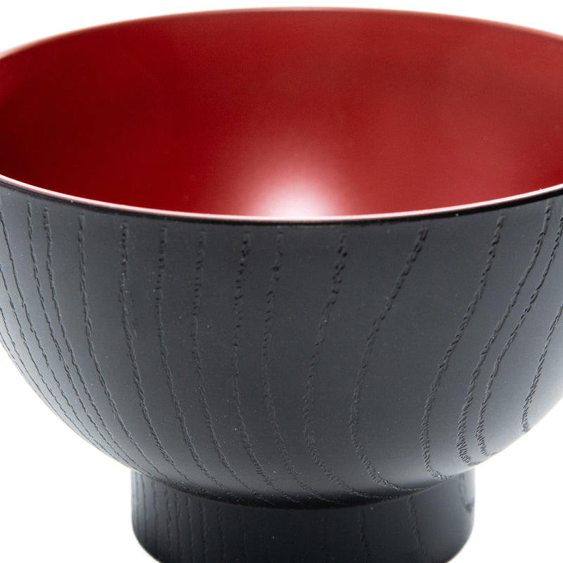 Round Black Wooden Bowl 