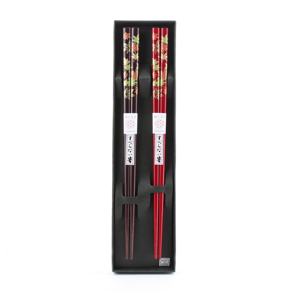 Japanese Autumn Die-Cut Wooden Chopsticks (2 Pairs)