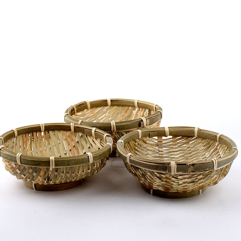 Zaru Bamboo Basket with Base(3pcs)
