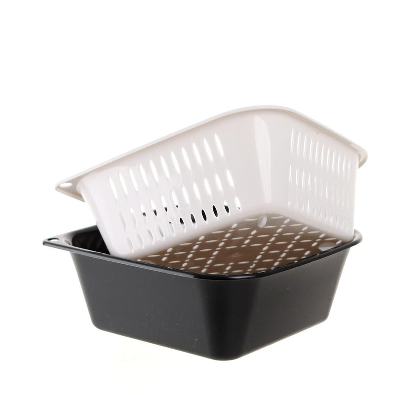 Straining Tray Set (Polypropylene/Rectangular/18x18cm)