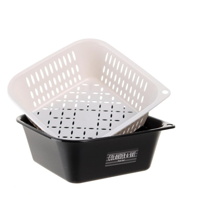 Straining Tray Set (Polypropylene/Rectangular/18x18cm)