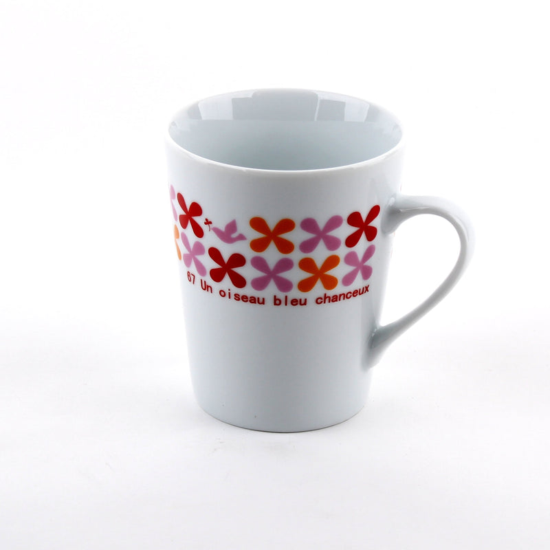 Mug (Ceramic/Flowers/Bird/4xCol/400ml)
