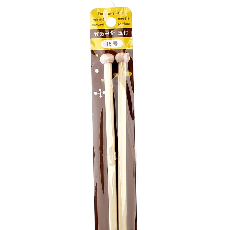 Knitting Needles (Bamboo/Bamboo/Single Pointed/2pcs)