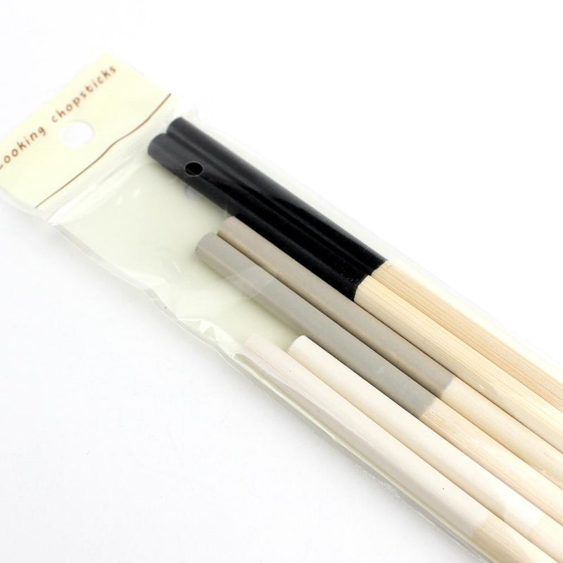 Cooking Chopsticks (Bamboo/Not Microwave&Dishwasher Safe/Monotone/3 Pairs)