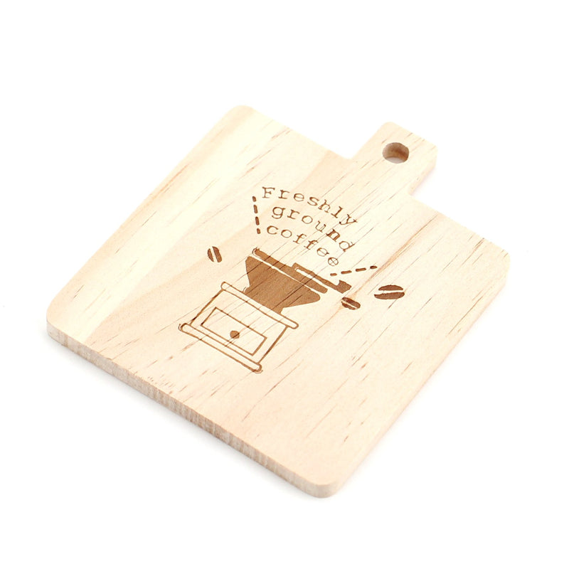Coaster (Pine wood/Café/10x12cm)