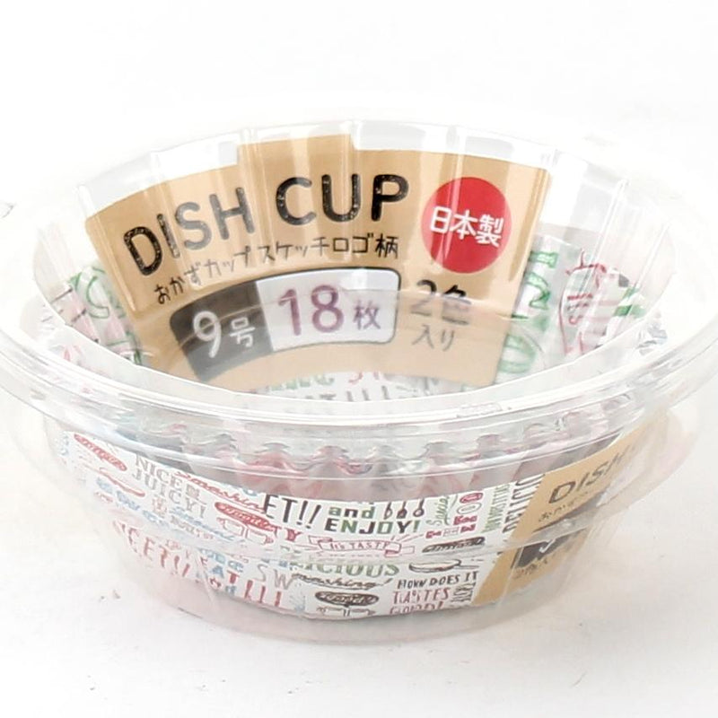 Disposable Paper Food Cups (PET/Typography/Round/GN/BL/d.7.8x3cm (18pcs))