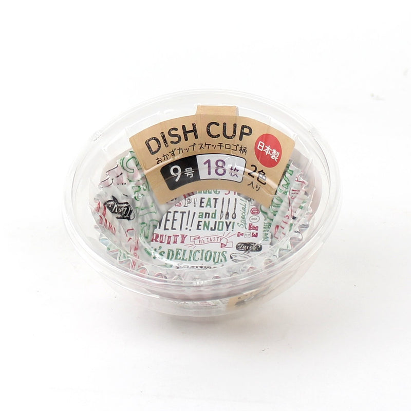 Disposable Paper Food Cups (PET/Typography/Round/GN/BL/d.7.8x3cm (18pcs))
