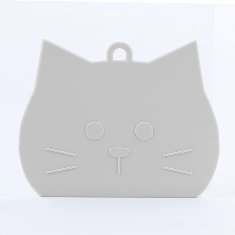 Kitchen Squeegee (Silicone/With Brush/Dishwasher Safe/Cat-Shaped/7.9x10x0.8cm/SMCol(s): Grey)